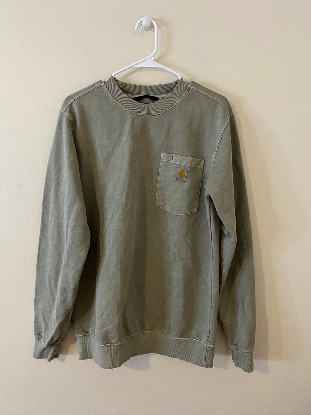 Carhartt Durham Garment Dyed Pocket Crewneck Sweater in Olive